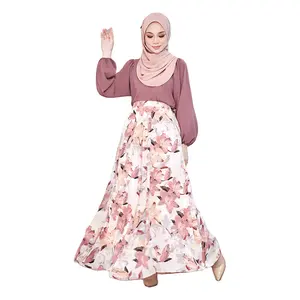 Малазия Индонезия, мусульманское женское платье, 2023 юбка-трапеция с принтом на Ближнем Востоке, новая юбка средней длины для Юго-Восточной Азии