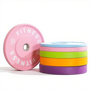 EIGFOH Plaques de poids en caoutchouc pur couleur macaron pour l'entraînement en force en salle de sport, plaques de bumper durables pour usage commercial, équipement de fitness - Product Image 1