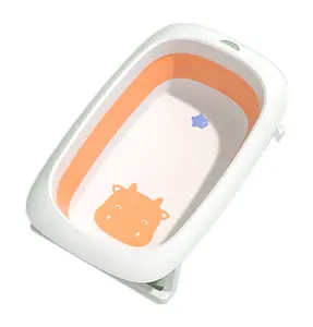 bathtub baby white Suppliers-Newborn Folding Shower Bathtub Durable Plastic Bathing Tub For Baby