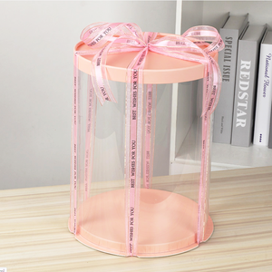 Caixa transparente rosa de bolo, rede vermelha, atacado, personalização, caixa de pvc - Product Image 4