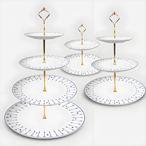 Assiettes décoratives en porcelaine fine de style campagnard français, motif <span class=keywords><strong>pissenlit</strong></span> bleu, pour événements - Product Image 6