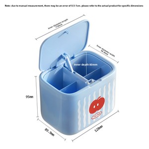 Boîte de rangement murale en plastique pour coton-tiges, pour salle de bain, coiffeuse, pour ranger les coton-tiges et les tampons de coton - Product Image 6