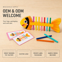 Jeu d'enfilage de poissons en bois Montessori, jeu de correspondance des couleurs avec bâtonnets et cartes, développement de la motricité fine pour la maternelle