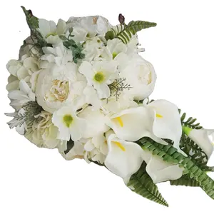 Whosale cascade Bouquet fleur mariage mariée lys soie goutte d'eau tenant fleur mariage main fleur Bouquets de mariée