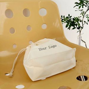 Sac cadeau promotionnel personnalisé en coton, couleur naturelle, pochette anti-poussière avec doubles cordons - Product Image 3