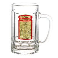 Verre à bière personnalisé avec logo gravé, cadeau souvenir de voyage, tasse en verre personnalisée avec poignée