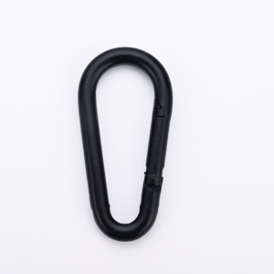 Factory direct sales hardware buckle spring hook stainless steel mountaineering buck carabiner black Pear shaped