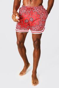 <span class=keywords><strong>Pantaloncini</strong></span> da basket Casual a vita elastica all'ingrosso nero stampa Paisley Shorts <span class=keywords><strong>Bandana</strong></span> per gli uomini - Product Image 5