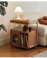 Table basse relevable en bois, étagère mobile, table d'appoint, style nordique moderne, meubles de salon en bois massif pour appartement