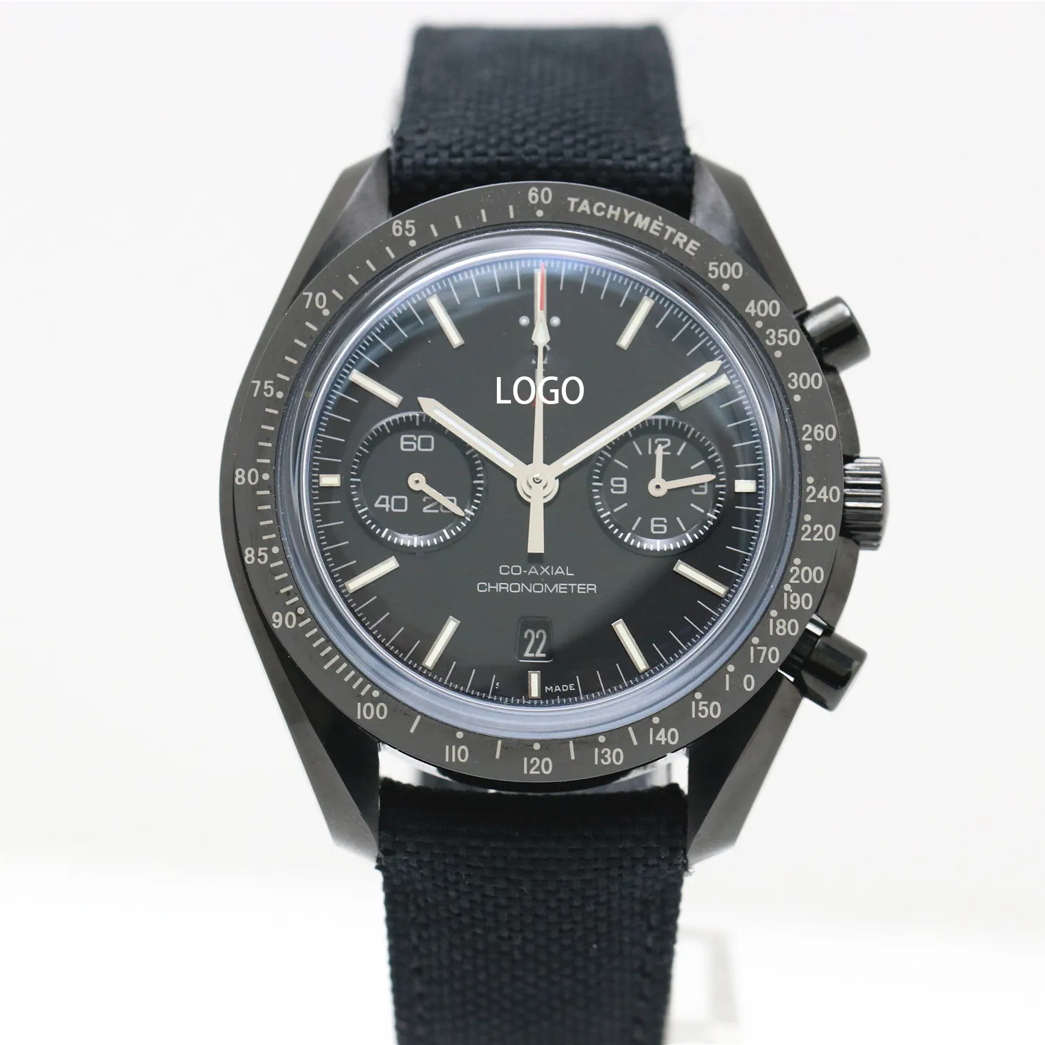Noob watch om watch 9300 movement chronograph black ceramic automatic mechanical watch