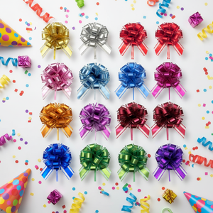 Декоративные ленты Nature-pak: подарочные банты-бабочки, банты из органзы, пластиковые банты-цветы, ленты-банты для подарков на Рождество - Product Image 1