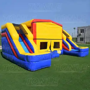 Large Custom Factory Inflatable Yellow Bouncer Castle Jumper Moonwalk For Sale