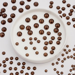 Espresso 6mm Mocca Epoxidharz Flache Rückseite Mittelloch Strass-Perlen Diamant-Charm Schmuckzubehör Boxverpackt YAXI - Product Image 3