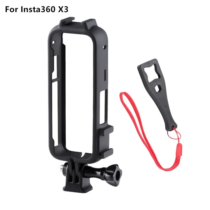 With Dual Cold Shoe Sockets Action Camera Insta 360 One X3 Protective Frame Case Mountings Cage Accessories for Insta360 X3