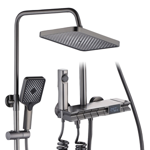 Ensemble de mélangeur de douche de piano de robinet de douche numérique bon marché en laiton de luxe gris pistolet noir - Product Image 1