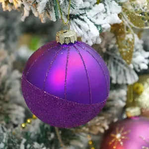 الكرة المعلقة للكريسماس الفاخرة 8 سم كرة الزجاج زينة شجرة الكريسماس لحفلات الزفاف