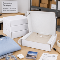 Boîtes d'expédition en carton ondulé blanc double face imprimées sur mesure, type E, auto-scellantes, pour vêtements, cadeaux, e-commerce