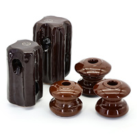 Aisladores de Porcelana de Bajo Voltaje de Alta Calidad, Estándar IEC ANSI, 53-3, Color Marrón