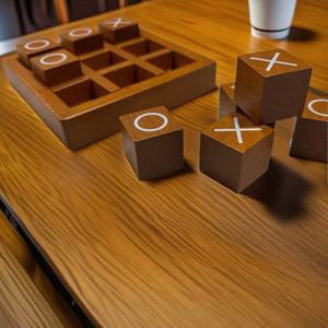 เกมติ๊กแท็กโท XO แบบพกพา ทำจากไม้ ง่ายต่อการพกพา เหมาะสำหรับวันหยุดพักผ่อนและความบันเทิงระหว่างเดินทาง - Product Image 5