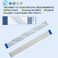 Câble FFC plat flexible 0,5 mm, pas de 500 mm, AWM 20624, 80°C, 60V, VW-1, 8 broches, 10 broches