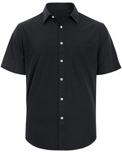 Camicia estiva <span class=keywords><strong>con</strong></span> camicia da <span class=keywords><strong>uomo</strong></span> in cotone e lino a maniche corte Casual <span class=keywords><strong>con</strong></span> bottoni leggeri - Product Image 3