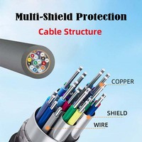 Cable de Extensión Micro HDTV 4K de 90 Grados, Conectores Chapados en Oro, Revestimiento de Nailon, Adaptador para Monitor, Cámara de Computadora y DV