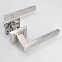 Ensemble de quincaillerie pour portes d'entrée pour hôtels et maisons avec poignée à clé et cylindres de serrure Comprend poignées avant et clé de chambre