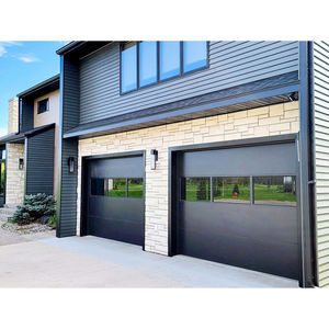 Porte de garage en aluminium antivol de haute qualité avec verre à télécommande automatique et aluminium pour Villa Home Mall ou Park - Product Image 2