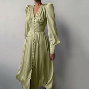 Venta al por Mayor de Corsés Elegantes de Alta Calidad para Mujer, Nueva Colección Otoño-Invierno, Manga Larga, Hombros Altos, Midi, Estilo Natural - Product Image 3