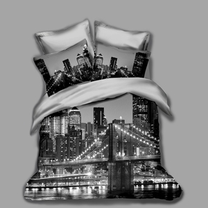 Hot <strong>Sale</strong> 3D Digital Printed eiffel Tower Series 100% Cotton or Polyester Bedding Set Customized <strong>Duvet</strong> Cover Set Oekotex Bedsheet - Product Image 3