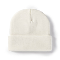 Bonnet en laine tricoté uni pour femme, chaud et protecteur pour les oreilles, avec broderie, collection automne/hiver