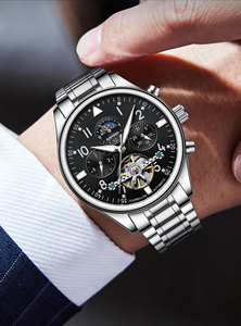 KINYUED Envío Rápido Relojes Mecánicos de Venta Caliente para Hombre <span class=keywords><strong>Reloj</strong></span> de Cuero de Lujo para Hombre Envío Directo - Product Image 6