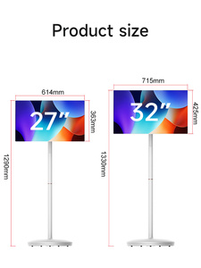 Téléviseur intelligent portable, écran tactile LCD Full HD intérieur, écran interactif mobile de 32 pouces, rotation, USB, WiFi, publicité intelligente - Product Image 3