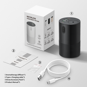 Smart USB Mini Portable Aromatherapy <b>Diffuser</b> Waterless Car & Home Fragrance Digital Touch Screen Electric Plastic Essential <b>Oil</b> - Product Image 6