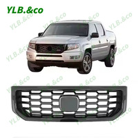 Grille de calandre avant de voiture en plastique chromé noir style YLB Auto Part 71100-SJC-A6 71100-SJC-A5 USA pour Honda Ridgeline 2012-2015