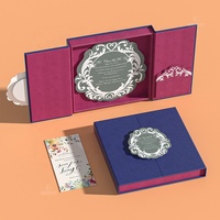 Boîte cadeau de mariage de luxe personnalisée, double porte magnétique, velours, carton rigide, MOQ 300