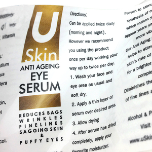 Etiqueta de Vinilo Impermeable Personalizada con Logotipo Premium, Etiqueta Dorada para Cuidado de la Piel, Rollo de Etiquetas Adhesivas para Suero, Impresión de Etiquetas para Envases de Suero para Ojos - Product Image 2