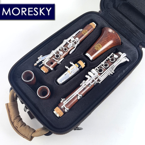 Clarinete Profesional MORESKY Mopane Bb/sib Plateado con 19 Llaves, Clarinete Brillante - Product Image 1