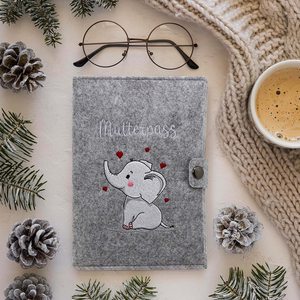 Ricamo personalizzato orso carino mamma incinta Impfpass tedesco copertura passaporto madre feltro Mutterpass per <span class=keywords><strong>foto</strong></span> ad ultrasuoni - Product Image 4