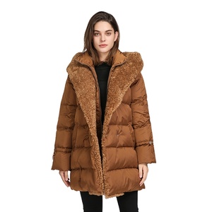 2021 Customized Warm Faux Fur Collar <strong>Hooded</strong> <strong>for</strong> Ladies Down Long Plus Size <strong>Women</strong> Jacket and <strong>Winter</strong> Puffer <strong>Coat</strong> - Product Image 1