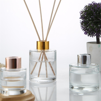 Emballage vide décoratif de qualité supérieure Rond Clair Parfum Reed 50ml 100ml 120ml Diffuseur Bouteille avec bouchons