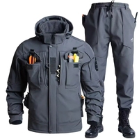 Conjunto Táctico Softshell de Alta Calidad para Hombre con Forro Polar de Camuflaje, Ropa Impermeable para Exteriores