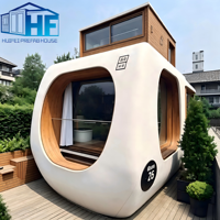Maison mobile de petite taille, structure en acier moderne, respirante et personnalisable, avec garantie d'un an pour la cuisine, le salon et la chambre.