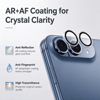 Protection d'objectif d'appareil photo 3D AR AF pour iPhone Duo 18 Pro 18 Pro Max, film en verre trempé anti-rayures, vente en gros de protections d'objectif