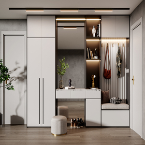 Ultra-high Quality Modern Minimalist Wood Panel <b>Shoe</b> Cabinet with Whole House Customization <b>Large</b> Capacity No Storage Design - Product Image 3