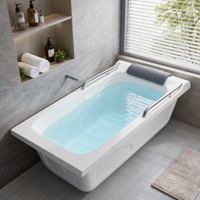 Bañera Acrílica Independiente para una Persona, Bañera Compacta para Ahorrar Espacio, OEM ODM