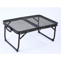 Léger Portable Cadre En Aluminium Pliant BBQ Grill Maille Moderne À Manger Camping Table Villa Cour À Manger En Plein Air