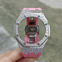 Boîtier et bracelet de remplacement Xinying Premium en acier inoxydable 316L multicolore 44 mm avec incrustation de pierres étoilées pour G-Shock GA2100 Moissanite