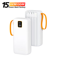 Usine en gros nouveau modèle 22.5W charge super rapide avec câble intégré PD20W batterie externe portable 30000mah pour téléphone portable
