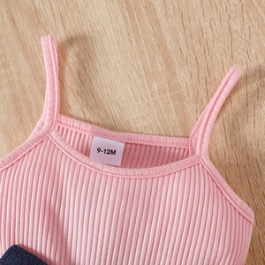Conjunto de Ropa de Verano para Bebés y Niñas, Estilo <span class=keywords><strong>Vaquero</strong></span>, Chaqueta Corta, Falda de Malla con Tirantes, Estilo Puff - Product Image 5